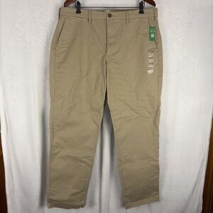 Gap Mens Essential Khaki Straight‎ Pants Beige 38x32 Stretch Waist Mid Rise NWT